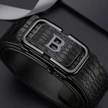 个性化设计，锌合金字母自动扣皮带，男士商务精英皮带，简约百搭裤带 - 多色 - 查看 11