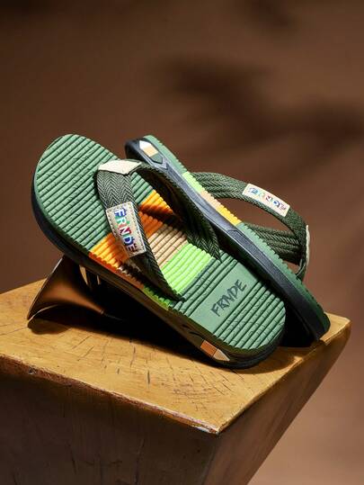 Herren Lässig Segeltuch Sandalen - Dicke Sohle Mode Schlafzimmer Hausschuhe, Sport Oversized Strand Flip Flops