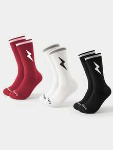 1双/2双/3双/4双装男女通用骑行袜，适合所有户外运动，四季皆宜的压缩袜 - 彩色 - 查看 5