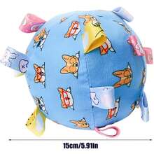 1个高弹棉填充发声宠物玩具，优质印花丝带内置铃铛设计，耐啃咬互动式狗狗训练玩具，适合所有犬种（泰迪犬、金毛寻回犬、小型/中型/大型犬） - 彩色 - 查看 8