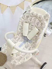 1pc Cute Ear Design Thick Warm Soft Baby Stroller Seat Cushion - Multicolor - View 4