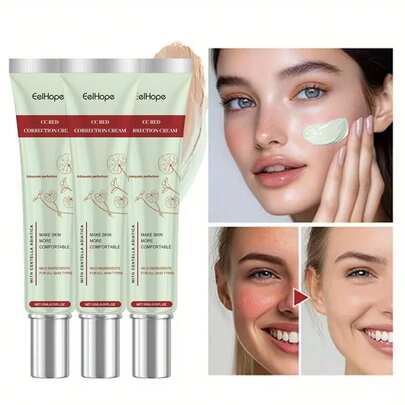 Crema CC de Centella - Cubre pecas y arrugas, crema CC de cuidado de la piel que ilumina el tono y atenúa las manchas, BB cream, crema facial sin maquillaje, crea una piel impecable, textura ligera, fácil de aplicar, efecto de maquillaje de larga duración