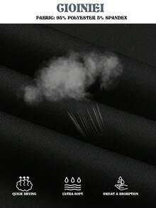 Men's Solid Color Drawstring Sweatpants, Suitable For Outdoor Jogging And Gym Workouts, Single Pair Of Cropped Pants, Men's Sports Casual Pants For Spring And Autumn | Gifts For Boyfriend, Easter Gifts - 黑色 - 查看 6