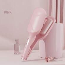 40毫米卷发棒/波浪卷发器 - 沙滩波浪卷发棒，深波浪卷发工具，陶瓷三筒设计，四档温度调节，女士适用，防烫伤，易于使用，非常适合作为母亲节礼物，完美的母亲节礼物，米色、粉色和紫色 - 彩色 - 查看 9