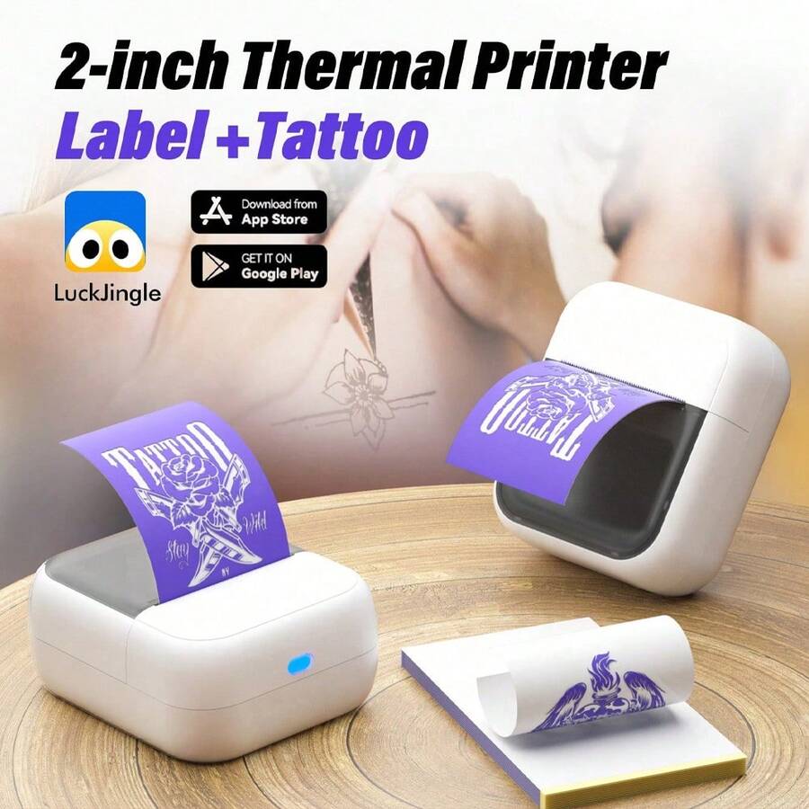 Marklife 2英寸便携式迷你热敏标签打印机，蓝牙，自粘标签贴纸打印机，纹身打印机，紧凑型热敏纹身打印机