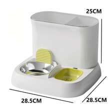 2-In-1 Gravity Automatic Pet Feeder & Water Dispenser, Self-Filling Cat & Dog Food & Water Station With Stainless Steel Bowls, No-Electricity Pet Feeding Set For Small To Medium Pets - 2.8L - View 5