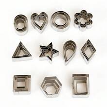 Bộ 30 khuôn cắt bánh quy mini, khuôn cắt đất sét polymer hình trái cây và rau củ nhỏ bằng thép không gỉ, bộ khuôn cắt bánh quy hình học, Bộ 33 khuôn cắt bánh quy mini, khuôn cắt đất sét polymer hình trái cây và rau củ nhỏ bằng thép không gỉ, bộ khuôn cắt bánh quy hình học - Xem 7
