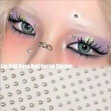Sticker Fake Belly Eyebrow Lip Piercing Stud Non Piercied Earring Stud Set New Fake Nose Ring Piercing Jewelry Dermal Anchor Top - Multicolor - View 1