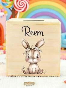 Customized Piggy Banks, Personalized Wooden Gifts With Children's Names, Storage Boxes Including Custom Coin Purses, Cute Animal And Floral Patterns, And Personalized Birthday Gifts. Multi-Purpose Home Decor Gifts Suitable For Children, Rooms, Offices, Or As Gifts; Also Suitable As Room Decor, Piggy Banks, Birthday Surprise Boxes, Baptismal Boxes, Servant Boxes, Etc. - Multicolor - View 8