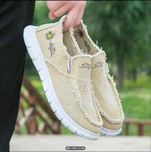 Four Seasons Slip-On Unisex Canvas Shoes Are Comfortable And Versatile With Low-Top Shoes With Soft SolesThe Size Runs Half A Size Larger. - Màu be phổ biến - Xem 3