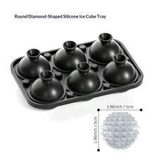 Khuôn làm đá viên 6 ngăn bằng silicon có nắp và phễu, khay làm đá chuyên dụng cho rượu whisky, dụng cụ làm đá tại quầy bar và gia đình, khuôn đá viên hình cầu sáng tạo có nắp và phễu, chất liệu silicon, cần thiết cho cocktail whisky. - Xem 4