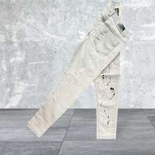 Men's Player Jeans, All Spring/Autumn Skinny, Pocket, Zipper, Halloween, Christmas, All - 灰色 - 查看 3