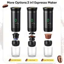 ENSSU Portable Coffee Maker | 3-In-1 Rechargeable Self-Heating Coffee Machine, Suitable For Capsules And Ground Coffee, Compact Handheld Coffee Maker For Office, Camping, RV And Hiking, Gift And Celebration - Multicolor - View 8