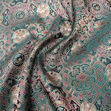 HHMC 1 lembar Kain Jacquard Hijau dengan Pola Vintage, Hasil Akhir Satin Lembut, Kain Dekoratif Elegan Cocok untuk Proyek Kerajinan Jahit DIY, Lebar 29,5 Inci, Berat 130g/m² - Kain jacquard - View 7