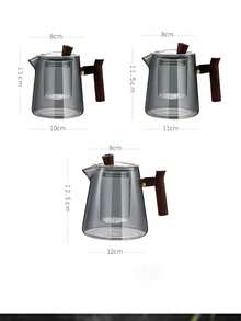 1 Set Wooden Handle Glass Teapot, Teacup And Tea Set, Heat-Resistant Glass Teapot, Elegant Glass Lining Cup, Suitable Slouchy Tea Strainer, Outdoor Luxury High-End Tea Set - Multicolor - View 3