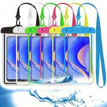 6/12/24Pcs  Phone Pouch With Lanyard Waterproof Multi-Color Storage BagConvenient Lanyard Design: Equipped With A Detachable Lanyard For Easy Carrying And Hanging, Perfect For Hands-Free Use During Outdoor Adventures Like Boating, Hiking, And Beach Trips. - Multicolor - View 3