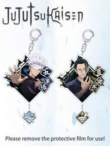 Jujutsu Kaisen 1个五条悟夏夏油和藤峠勇太动漫闪光亚克力钥匙扣，情侣车钥匙扣，学生背包装饰，包包配件，送朋友的礼物，动漫情侣装饰，情人节，万圣节，节日礼物 - 多色 - 查看 1