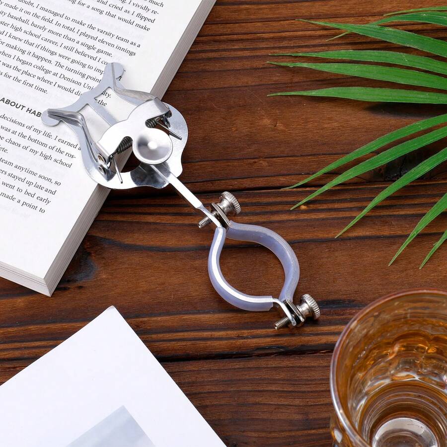 1个单簧管乐谱夹，乐谱夹，夹式乐谱夹，单簧管乐谱夹，适用于初学者和行进乐队练习 - 銀色 - 查看 1