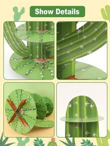 1 Set Cactus Shaped Cake Stand, Western Cowboy Theme Birthday Party Cupcake Dessert Display Rack, Outdoor Western Cowboy Theme Birthday Cake Tower Stand, Suitable For May 5th Mexican Theme Cake Decoration. Mexican Birthday Party Cake Plate, Mexican Party Decor, Cactus Desktop Center Decor, Suitable For Wedding And Birthday Party Decoration, Summer Mexican Theme Party Tabletop Decor, Cowboy Riding Horse Party Tabletop Decor, Cowboy Theme Birthday Party Supplies - 仙人掌 - 查看 8