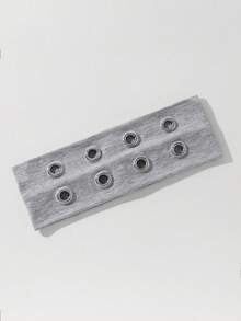 1 pieza Diadema de estilo punk de moda, diadema elástica suave y sin deslizamiento de estilo gótico con diseño calado, diadema elástica para yoga y deportes, versátil para uso diario, adecuada para múltiples ocasiones, accesorios para el cabello de verano para vacaciones en la playa - Gris - Ver 5