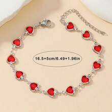 1条时尚心形不锈钢情侣手链，男女皆宜 - 多色 - 查看 7