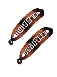 1pc Large Hair Volume Amber Banana Clip Ponytail Clip French Elegant High Skull Top Hair Clip Twist Clip, School Supplies, Y2K, Travel Essential, Hair, Clips For Hair, Cute Girly Stuff, Gifts For Women, Women's Accessories, Winter And Autumn, Hair Styling Tools, Curling Tools, Versatile Accessories, Everyday Accessories.Unique Small Accessories Fashion Claw Clips Elegant Hair Claws Casual Hair Clutch Beauty Hair Jaw Clip - 黑色 2 件裝 - 查看 6