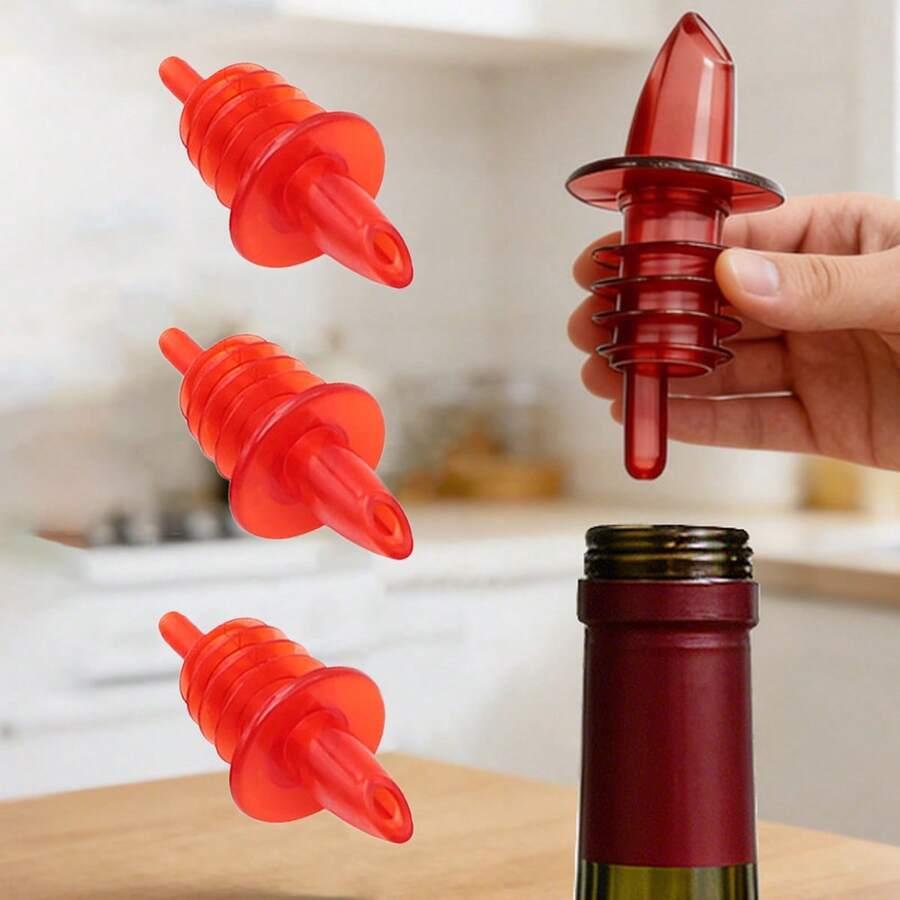 软橡胶酒嘴、倒酒器、红酒醒酒器、酒塞、精美鸡尾酒瓶塞 - 彩色 - 查看 1