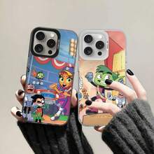 Funda para teléfono de la película de dibujos animados T-Teen T-Titans para iPhone 17 16 15 14 13 12 11 Ais/Pro/Max/Plus, cubierta protectora IMD de color. - sandía1 - Ver 1
