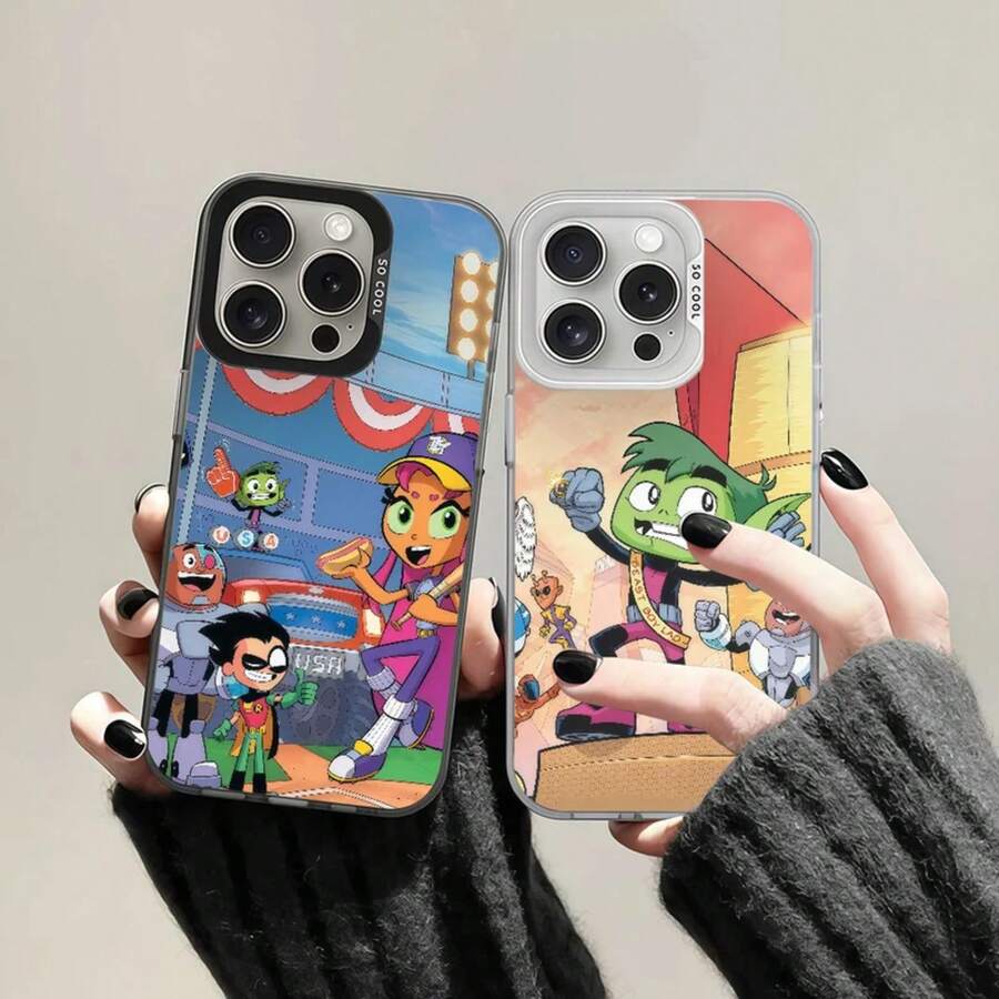 Funda para teléfono de la película de dibujos animados T-Teen T-Titans para iPhone 17 16 15 14 13 12 11 Ais/Pro/Max/Plus, cubierta protectora IMD de color. - sandía1 - Ver 1