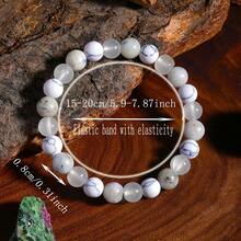 1件白色绿松石天然石减压手链，男女皆宜，日常佩戴，节日理想礼物 - 彩色 - 查看 5