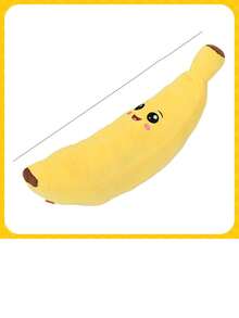 1pc Soft Banana Shaped Pet Chew Toy, Suitable For Small, Medium And Large Dogs, Interactive Chew Toy To Relieve Pet Anxiety, Made Of Soft Polyester Fiber Material, No Battery Required - Yellow - View 7