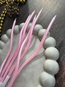 6 piezas de velas decorativas en espiral doradas chapadas para pastel de cumpleaños romántico - Ver 5