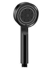 Luxurious High-Pressure 1pc Handheld Shower Head - 5 Adjustable Spray Modes, Wall-Mounted, Sleek Black & White - Enhance Your Bathing Experience - Black-1pc - View 7
