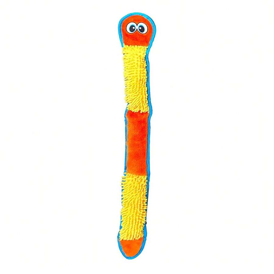 Outward Hound Durablez X-Large Nubby Snake Stuffing-Free Squeaky Pl 11ush Dog Toy For Puppies & Dogs - Interactive, Soft Yet Tough, No Mess, Jumbo Squeaker, Long-Lasting Play, 39 Inch, Orange - NubbySnakeXLargePackof1 - View 1