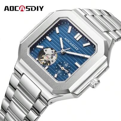  2026 New AOCASDIY Men Automatic Mechanical Watch 30M Waterproof Stainless Steel Band Business Gift For Him