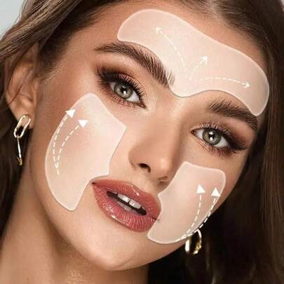 Parches faciales reutilizables de silicona que mejoran la elasticidad de la piel, suavizan la piel y se adhieren en cualquier momento y lugar para una mejor apariencia de la piel, ideales para el cuidado de la belleza y personal