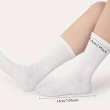 5 Pairs Men's Sports Socks, White Hiking & Running Socks - White - View 5