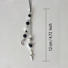 Black White Bowknot Element 1pc Sweet & Cool Black & White Bow Star Heart Shaped Phone Lanyard Spring Gift Birthday - Multicolor - View 5