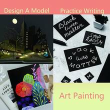 20张A4黑色卡纸，配艺术专用粗头马克笔，适用于在黑色卡纸上绘画、制作手工纸、摄影相册封面、手绘艺术画等。 - A4(8.26inx11.69in)-300gsm - 查看 5