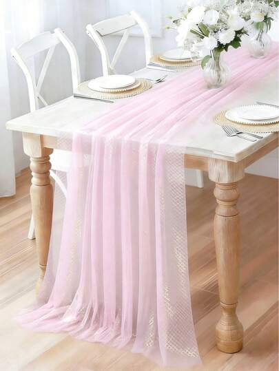 1件紫色美人鱼鳞片薄纱桌旗，梦幻紫色美人鱼图案桌旗，婴儿派对用品，一周岁生日派对用品，性别揭晓派对，生日派对餐桌装饰，家居活动装饰桌布，婴儿派对装饰，性别揭晓派对装饰，婴儿派对礼物，餐桌中心装饰，易于清洁的桌布，春季装饰，派对礼品，派对礼物