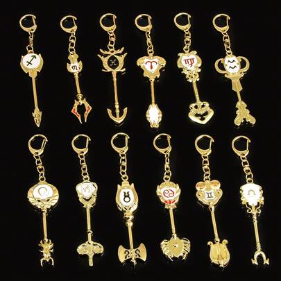 1pc 2026 Vintage Zodiac Symbol Keychain - Gold Key Chain - Full Set Of 12 Zodiac Signs Accessories - Birthday Gift - Holiday Gift - New Bestselling Item