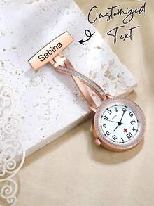 Personalized Nurse Pocket Watch With Name, Custom Name Hanging Watch, Rhinestone Nurse Watch, Nurse Graduation Gift, Midwife Gift, Nursing Student Gift - Multicolor - View 4
