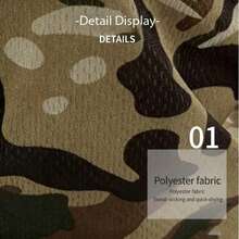 帽檐帽和面罩套装，户外迷彩服，适合徒步、露营、钓鱼、防晒、全脸面罩滑雪面罩 - 彩色 - 查看 5