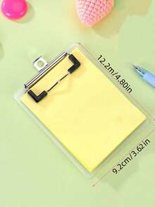 Portapapeles pequeño resistente con 50 hojas/100 páginas de papel para escribir, carpeta de archivos, clip de bloc de notas portátil, material de PP duradero para notas, recibos, facturas, uso de bolsillo - A - Ver 5