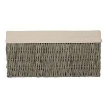Red Hamper White Cotton Lined Woven Twisted Paper Storage Basket - Transparent Black Model - View 6