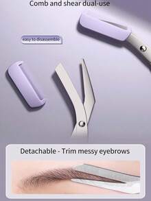 3件套眉毛修剪器套装，眉形修饰工具套装，眉刀，男女通用眉毛修整工具，眼部化妆工具，初学者眉毛修整套装 - 彩色 - 查看 5