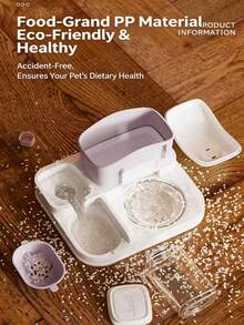 2-In-1 Cat Food And Water Dispenser, Dry And Wet Separation, Plastic Material, Pet Feeding And Watering Station, Easy To Clean, Suitable For Various Pets Hydration And Healthy Feeding - One Size - View 6