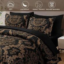 7 Pieces Paisley Comforter Set Queen King Bed In A Bag Comforter, Brown/Blue/Green/Pink Boho Paisley Pattern Bedding Soft Microfiber Queen Size Comforter With Sheet & Pillowcase,Wedding Items,Valentines Day Home Bed Room Decor,Easter Gifts,All Season - Vàng - Xem 5