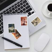 36pcs Elegant Waterfowl Illustration Art Stickers Pack | Dynamic Vinyl Decals With Whimsical Swan & Crane Designs | For Laptop, Decor & Gift | For Art Fans & Atmospheric Vibe Enthusiasts - Rectangle - View 5