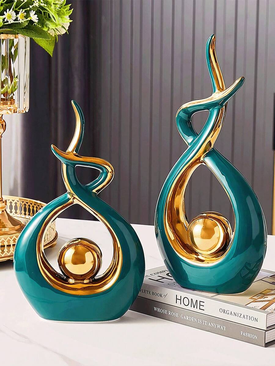 Questa scultura d'arte astratta moderna è un pezzo perfetto per la decorazione della casa, adatto per sale da pranzo, soggiorni, uffici e altro ancora. È anche un ottimo regalo per matrimoni, compleanni, festività, festa della mamma e una scelta meravigliosa da regalare agli amici. - Multicolore - Visualizzare 1
